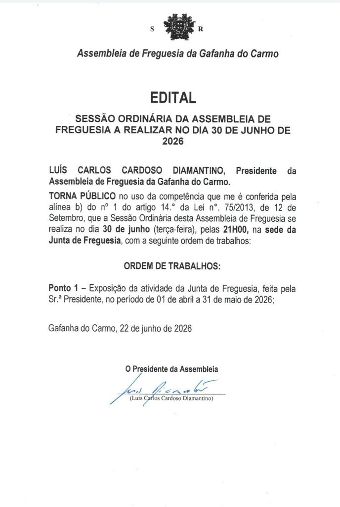 edital 22 junho 2026